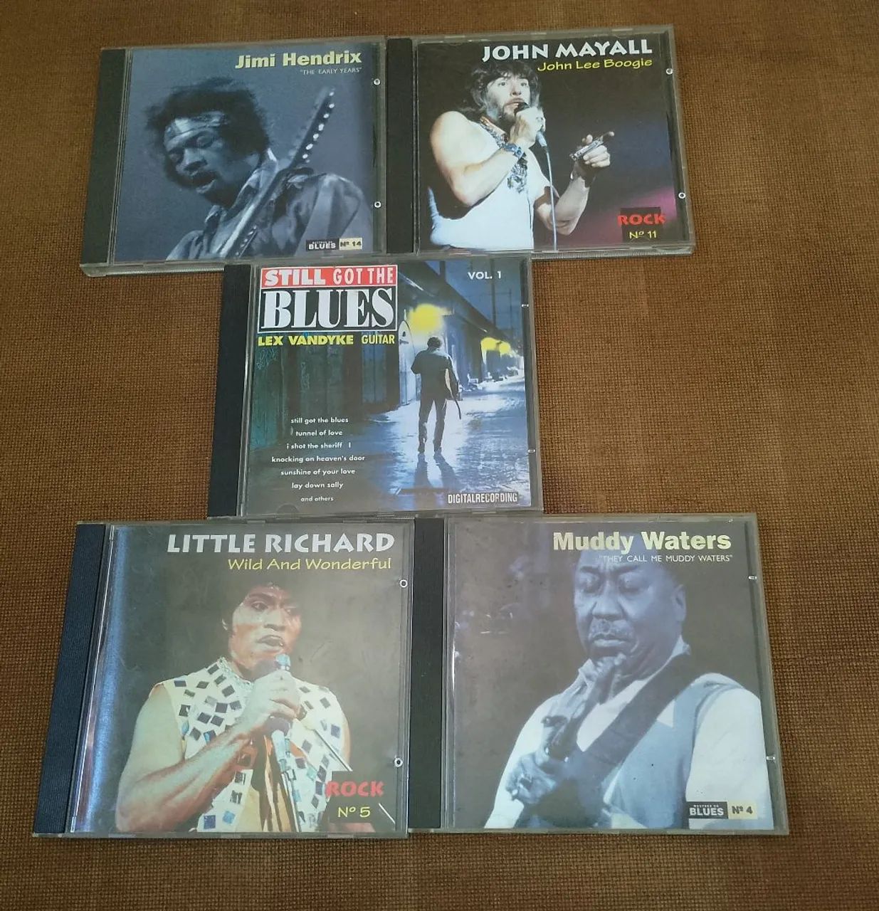 Cd's Jimi Hendrix; John Mayall, Lex Vandyke; Little Richard e Muddy Waters/Excelente 