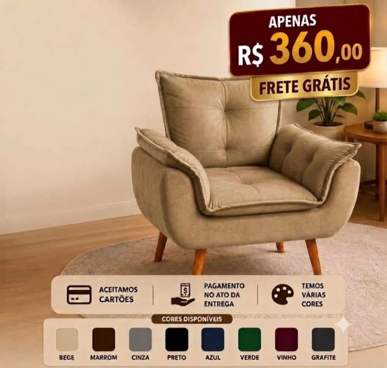 Poltrona em Suede cores especiais - Foto 4