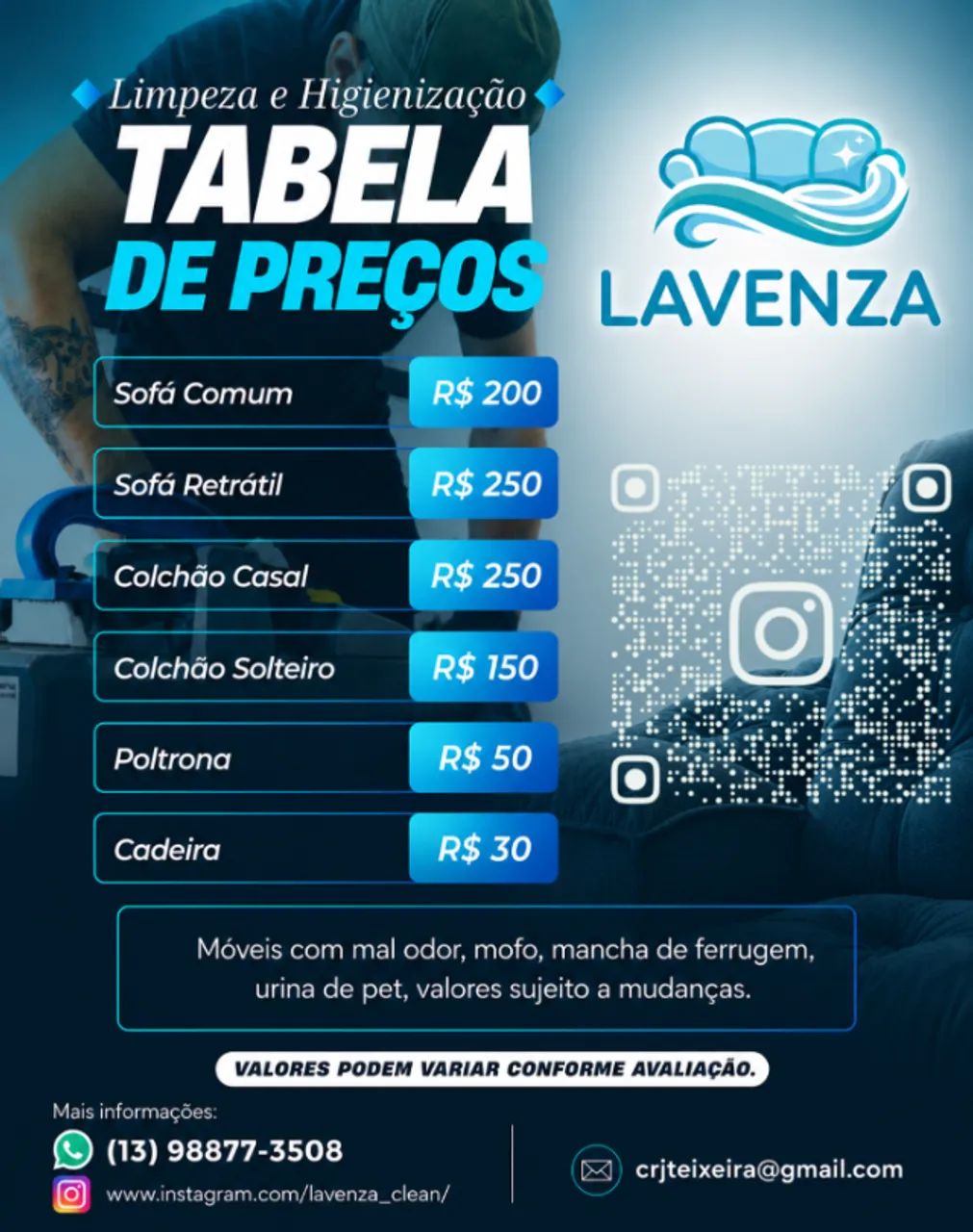 Limpeza de Estofados em toda baixada Santista