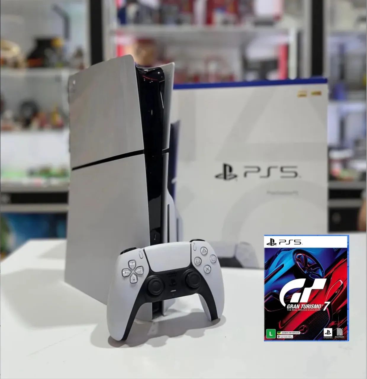 PS5 Slim Com Leitor de Disco SSD 1TB + jogo