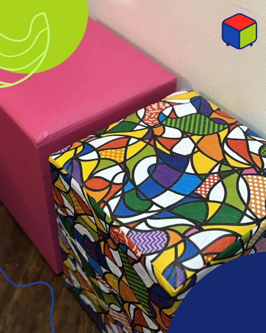 Puff Banqueta Estampado - Foto 2