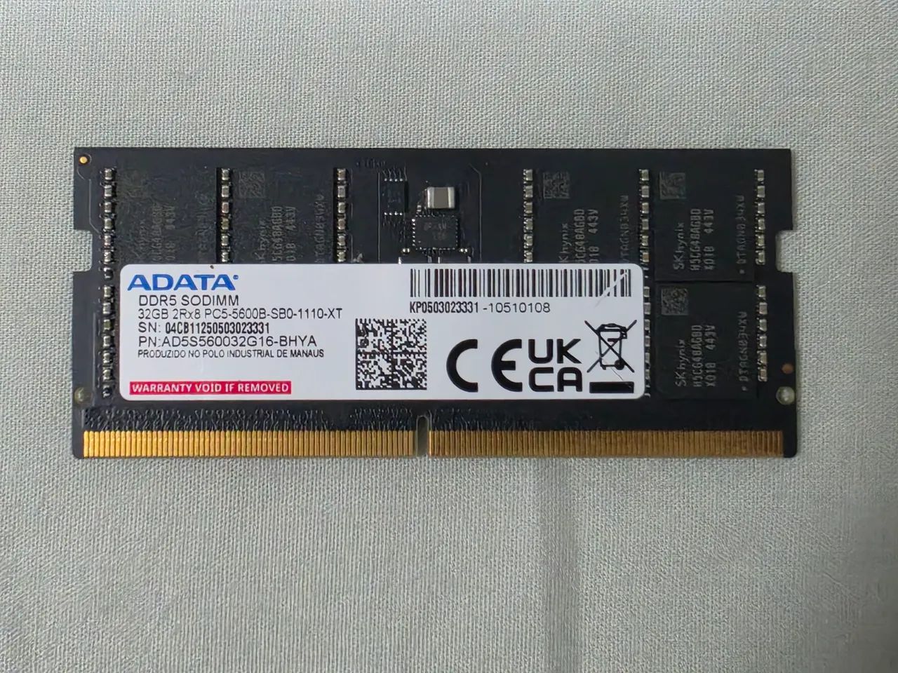 Memória Ram DDR5 32GB 5600MHZ ADATA / Hynix - Para Notebook