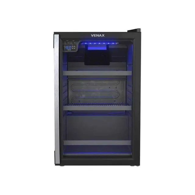 CERVEJEIRA EXPOSITORA VENAX - 102L BLUE LIGHT PORTA DE VIDRO | PRETO FOSCO R$ 2.659