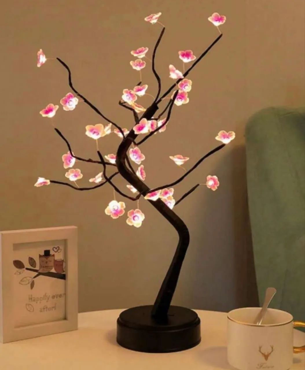 Luminária de Mesa / Abajur - Flor de Cerejeira / Importada /  LED - USB ou Pilha  - Foto 3