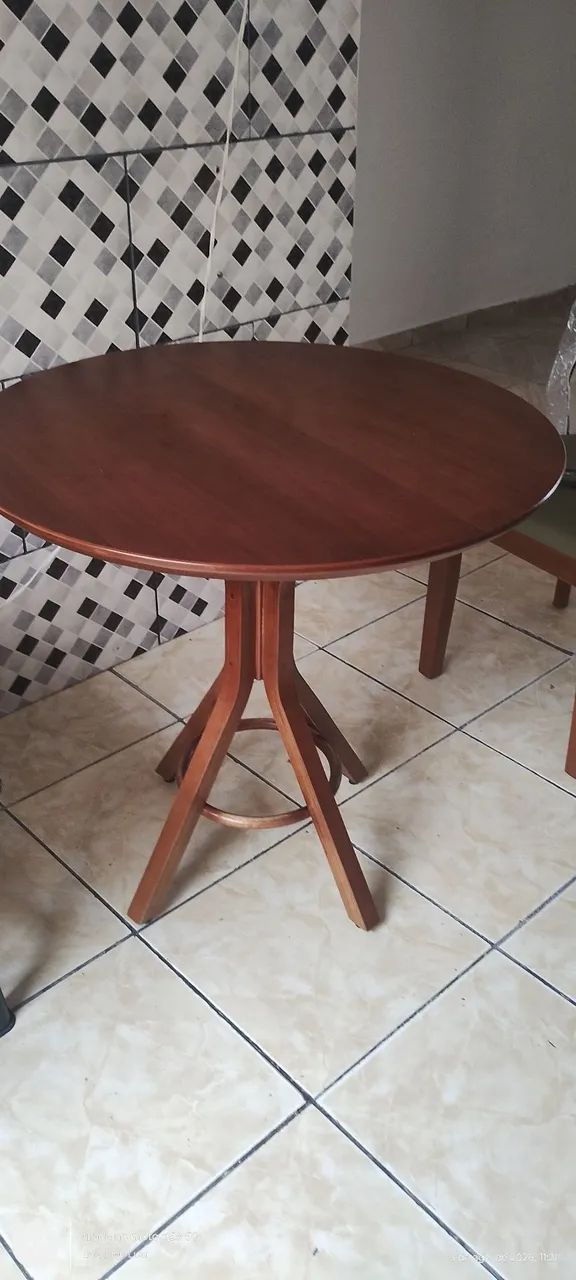 Mesa redonda 80 cm madeira maciça  - Foto 2