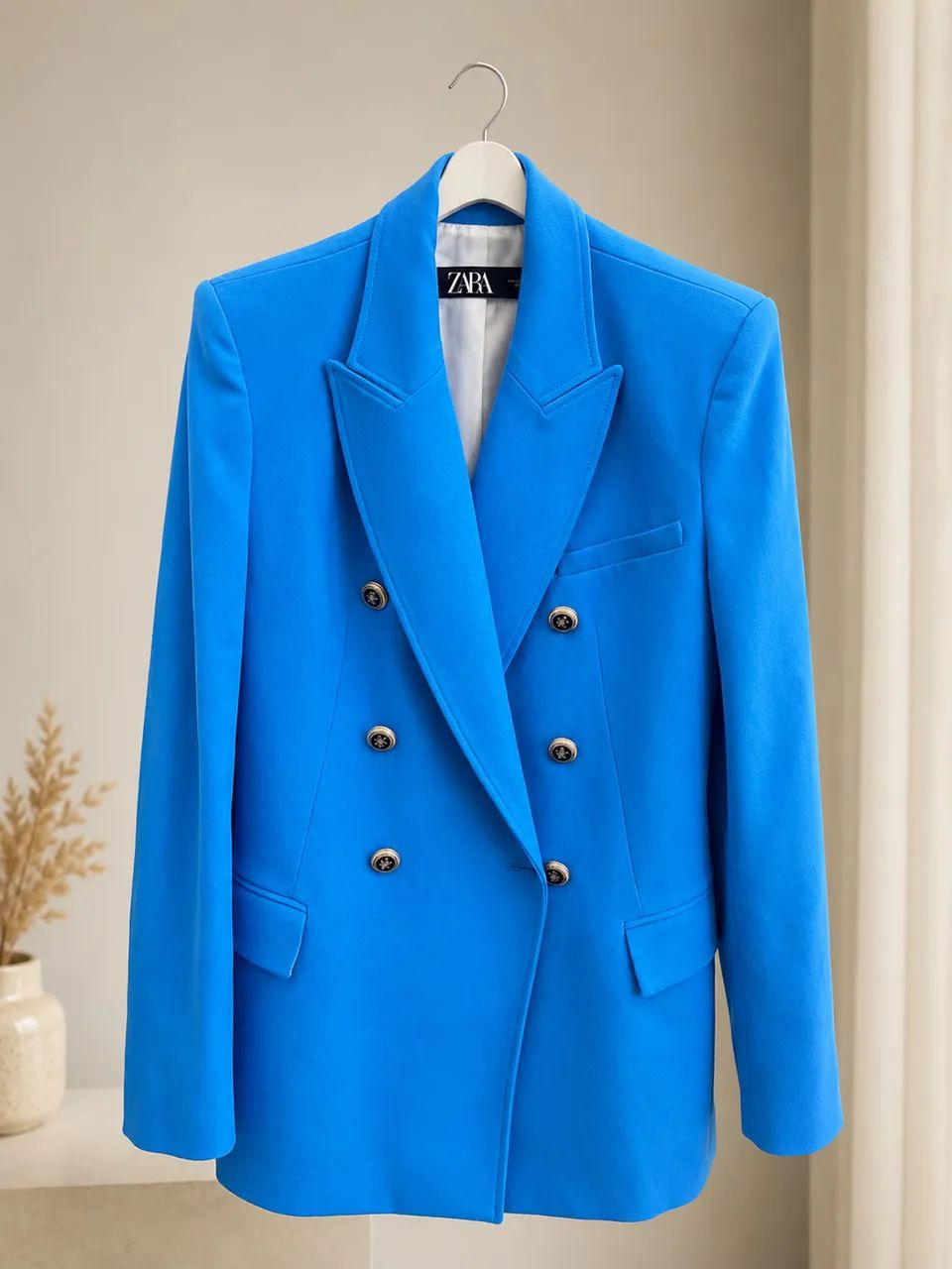 Blazer Zara Original Azul Vibrante 