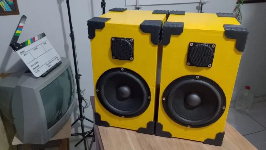 Kit Home-Studio retrô: Caixas 100w passivas + amplificador artesanal
