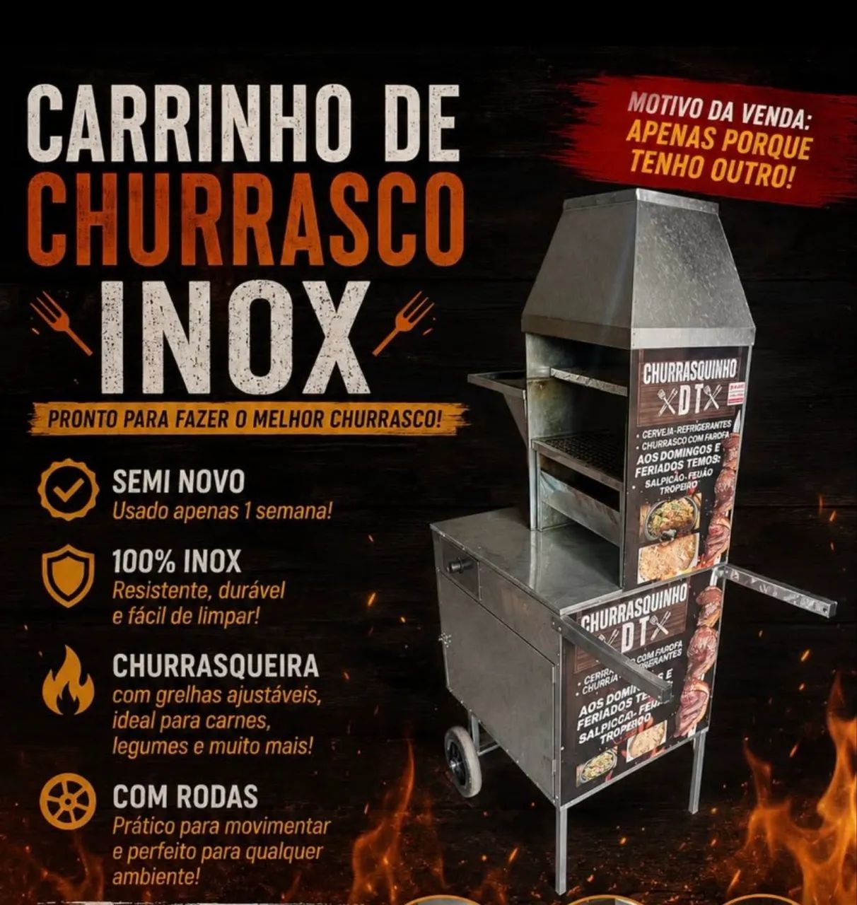 Carrinho para churrasquinho