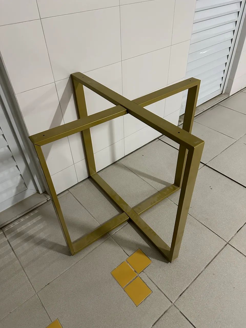 Base de Mesa Moderno Aço Dourado 150cm - Foto 5