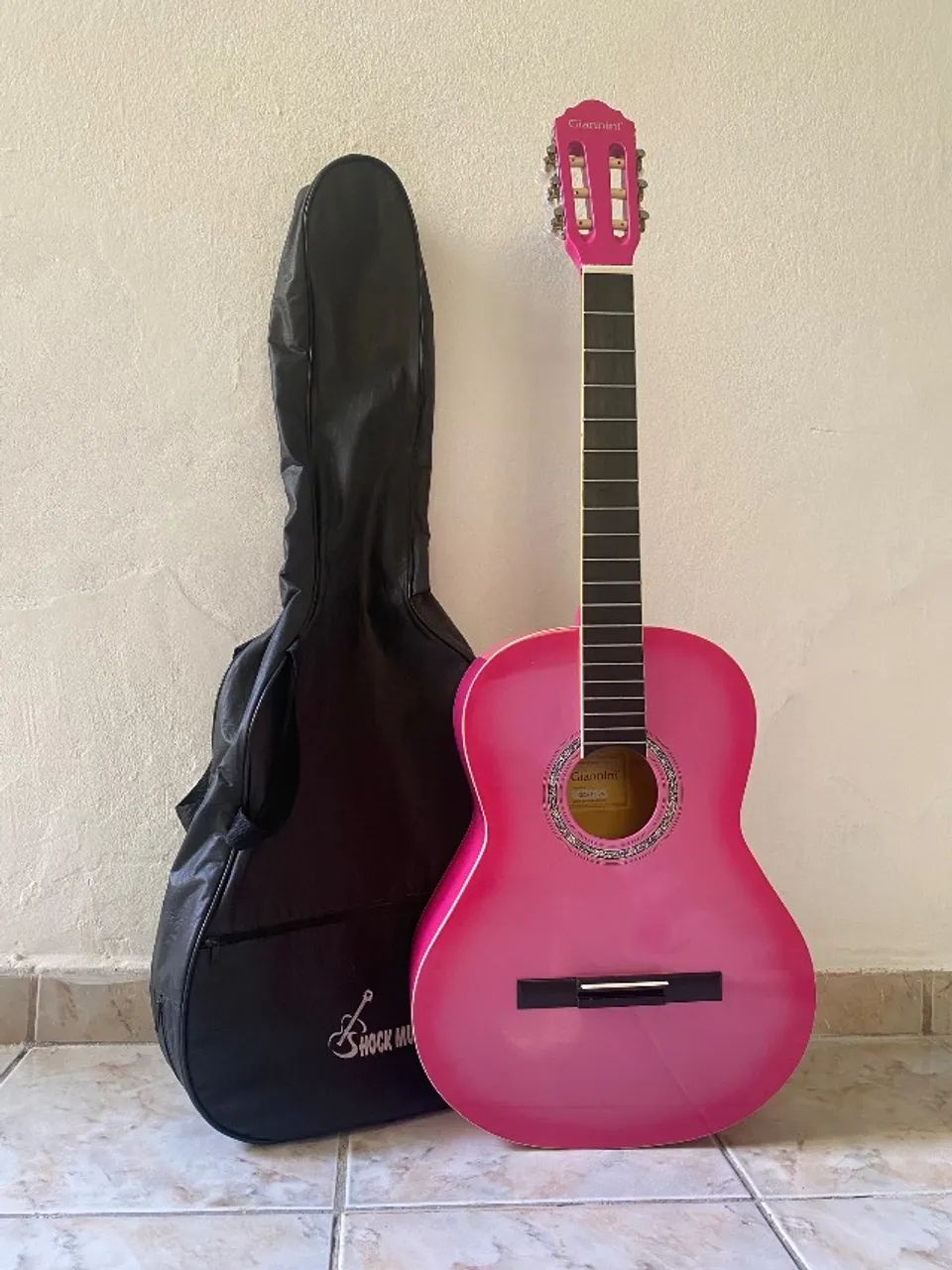 Violão Giannini Rosa Acústico (Com Capa Bag) - Ótimo Estado