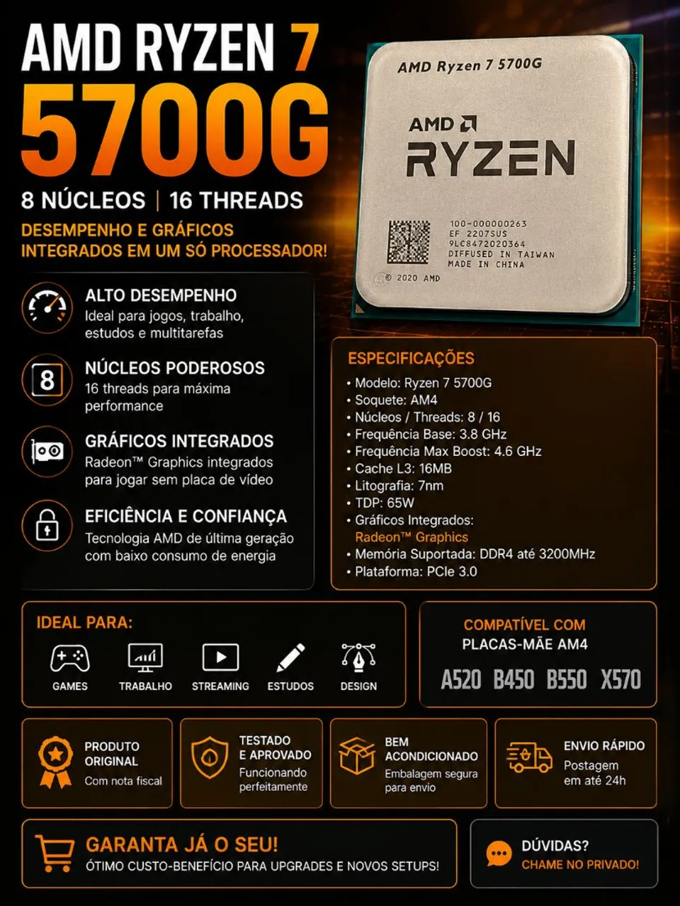 Ryzen 7 8700g usado - Processadores - Nova Parnamirim, Parnamirim