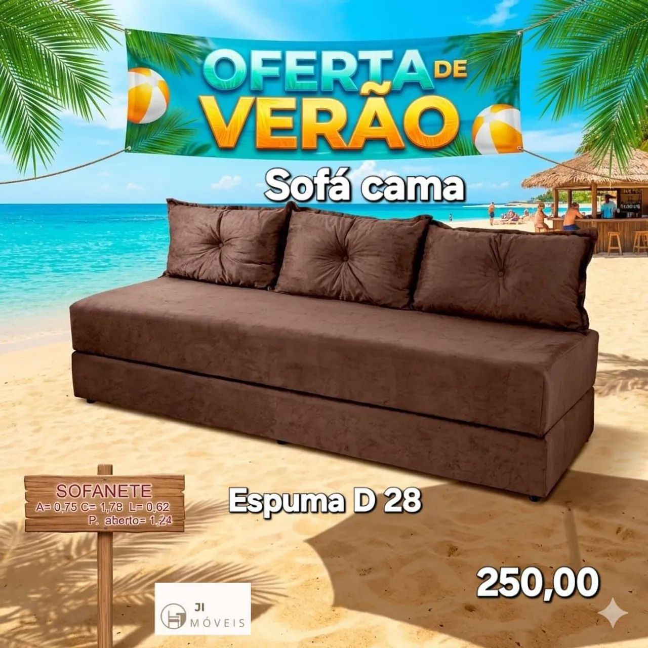 SOFÁ CAMA SÓ 250,00 