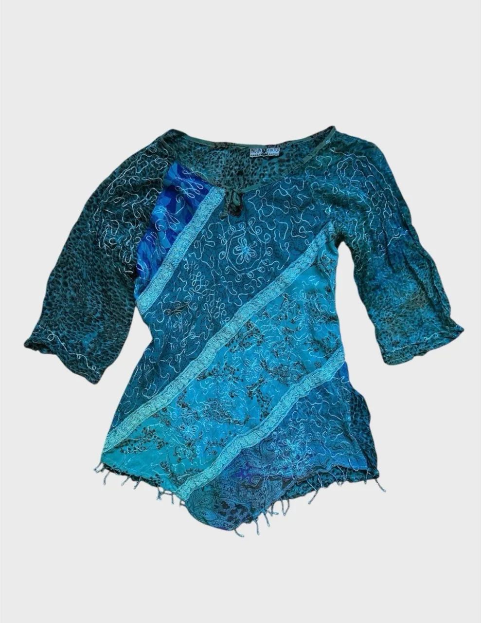 Bata boho de onça azul 