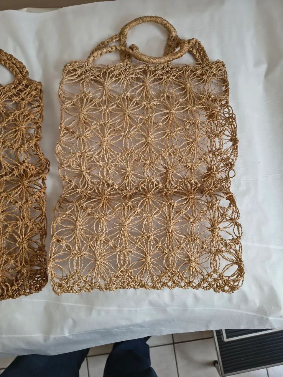 2 sacolas macramé em cordas - Foto 4