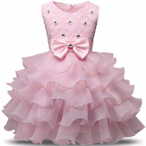 vestido rosa rodado infantil
