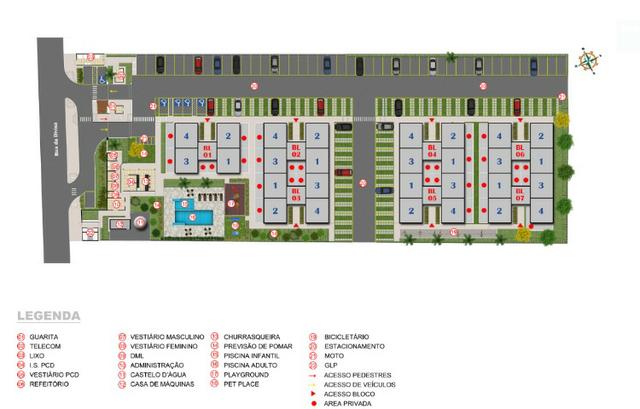 Apartamento 2Q região Noroeste 100% financiado entrada facilitada - Foto 3