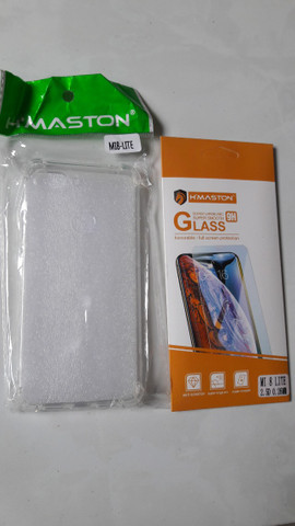 Capinha de silicone Xiaomi MI8 Lite + película de vidro - Novo