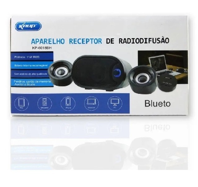 Caixa De Som Subwoofer Para Pc Com Bluetooth Kp-6018bh - Foto 3