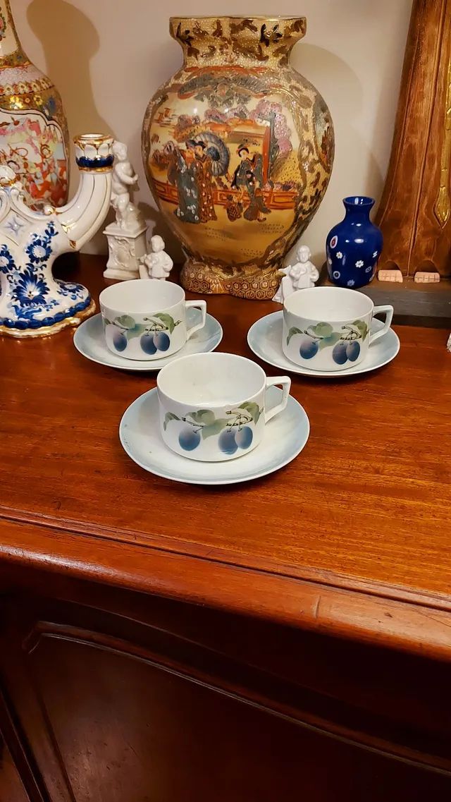 Trio de xícaras para chá Tcheca (detalhes na borda) - Foto 5