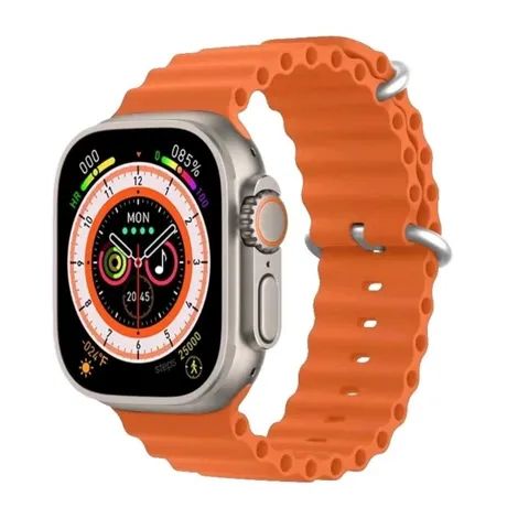 Relógio Smartwatch Ultra Super Amoled 49mm Full Screen Serie 10 Pulseira Oceano Laranja - Foto 2