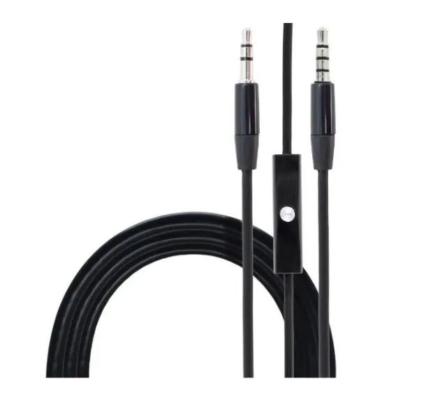 Cabo áudio P2 x P3 com microfone para Headset
