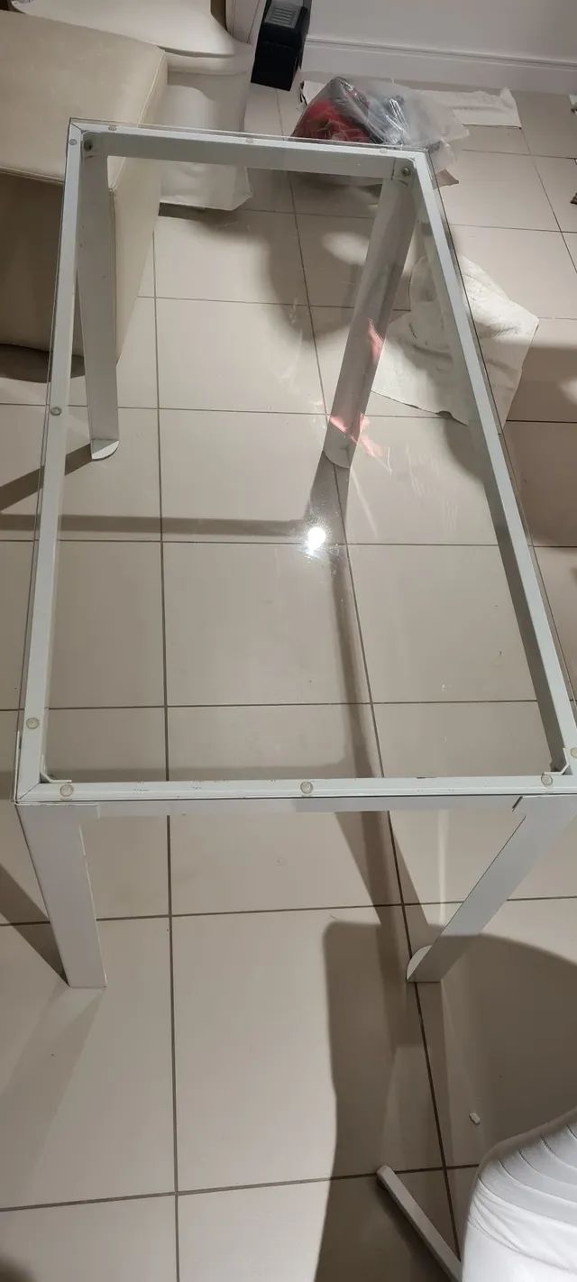 Mesa de vidro Sky da Tok&Stok linda - Foto 3