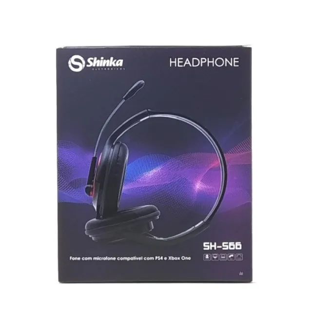 Headset Gamer Shinka SH S66 Fone Com Microfone Confortável, Preto e Azul - Foto 2