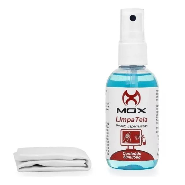 Limpa Telas Mox 60ml Pano Microfibra Celular Tv Notebook - Novo