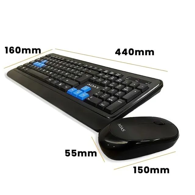 Kit Teclado e Mouse USB Wireless Sem Fio 2.4GHz ABNT2 PTBR com Ç - Foto 4