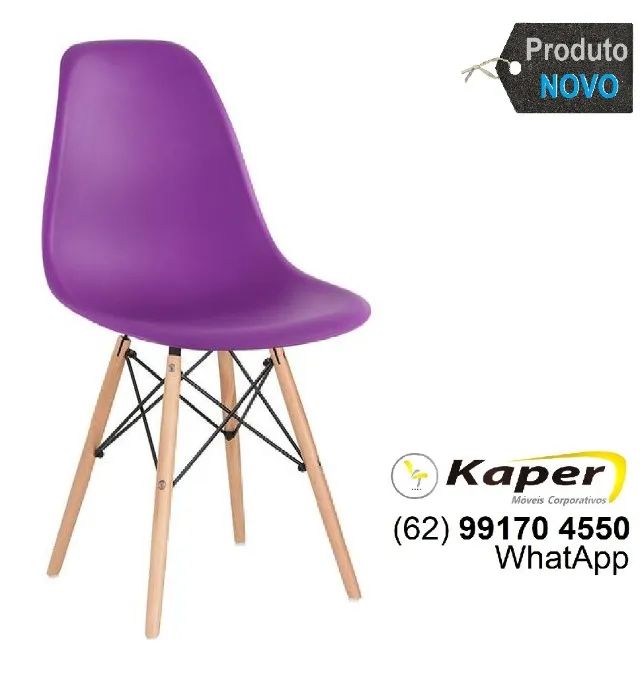 Cadeira Charles Eiffel Eames R-Design base madeira ( nova ) Promoção - Foto 4