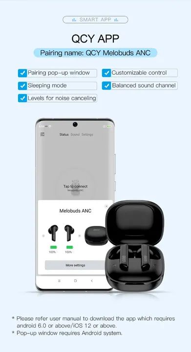 Fone QCY HT05 (MeloBuds) Bluetooth + Case + Kit Limpeza - Foto 4