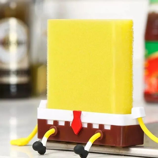 Porta Esponja Suporte de cozinha do Bob Esponja Escorredor Pia de decoração Lavar louça