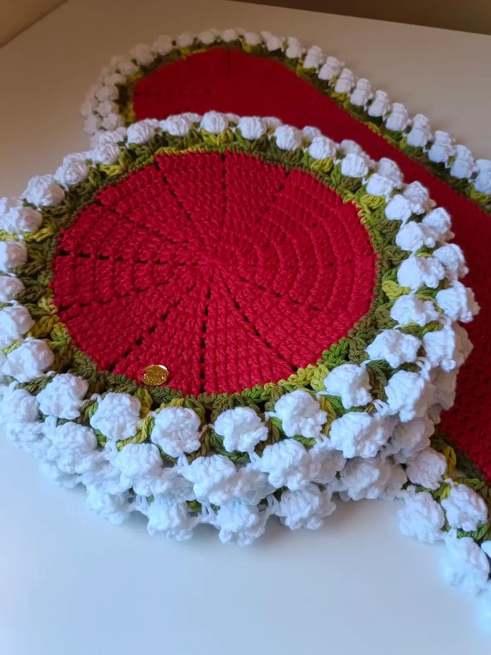 Jogo americano de crochê + trilho - Foto 2