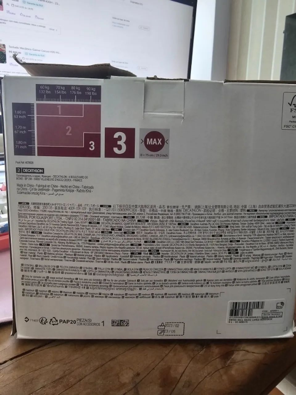 Bola de ginastica para pilates, yoga, academia, gestante - Foto 3