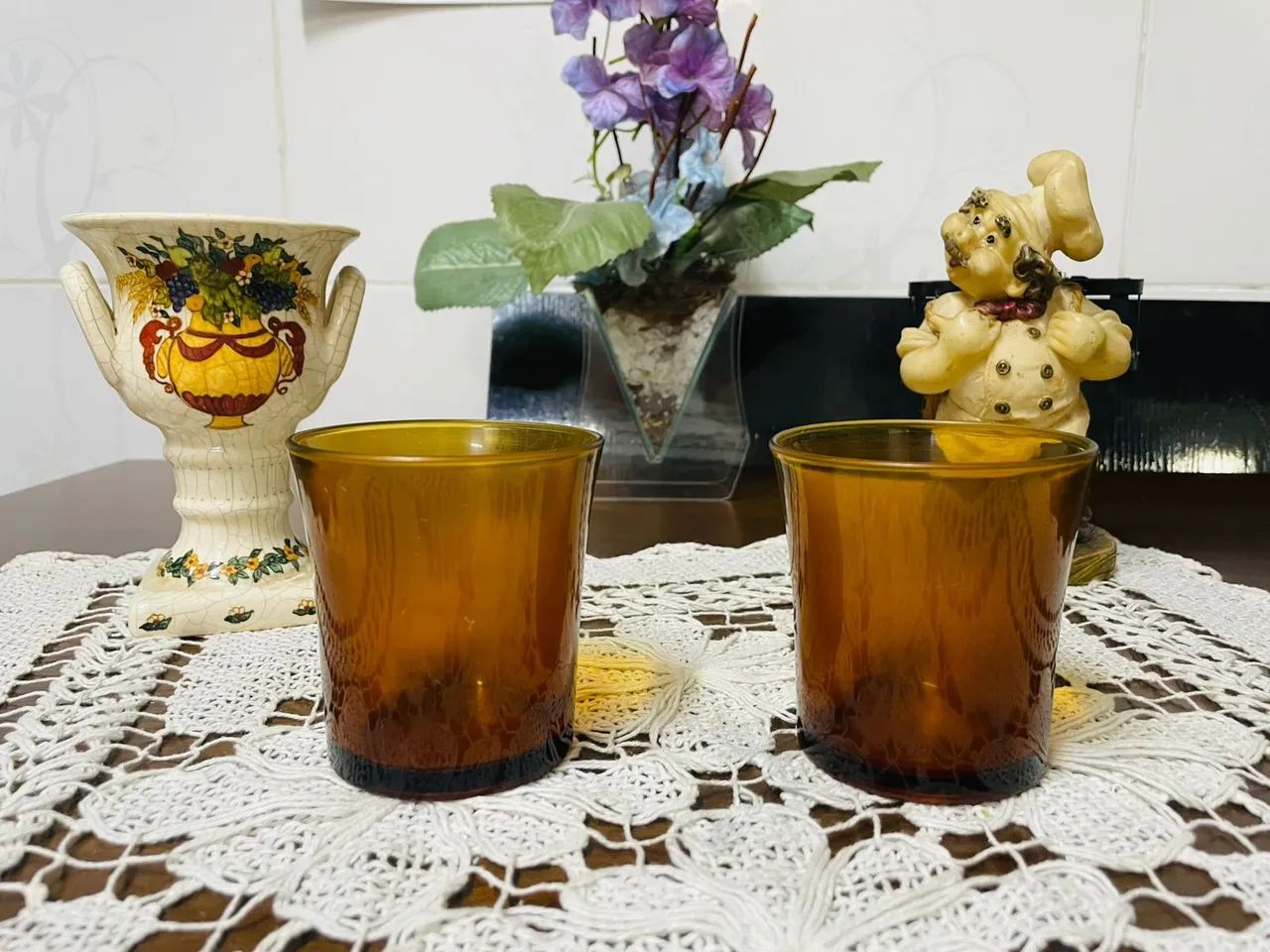 Conjunto de 2 Copos Âmbar para Cozinha
