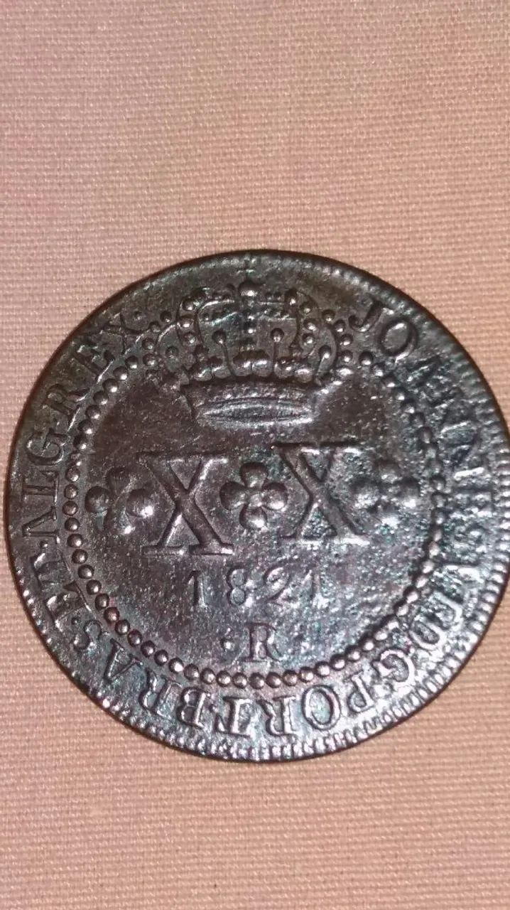 Moeda antiga Reino Unido: Portugal, Brasil e Algarves-1821 R. - Foto 3
