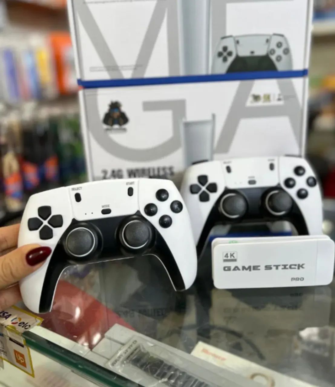 Videogame Nintendo Retro Fliperama 20Mil Jogos M15 Portatil 4K Novo Controles Sem Fio