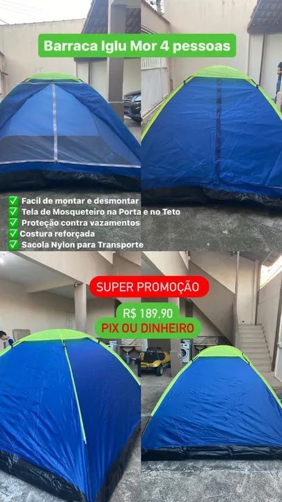 Barraca Acampamento Iglu Mor 4 Lugares  - Foto 3