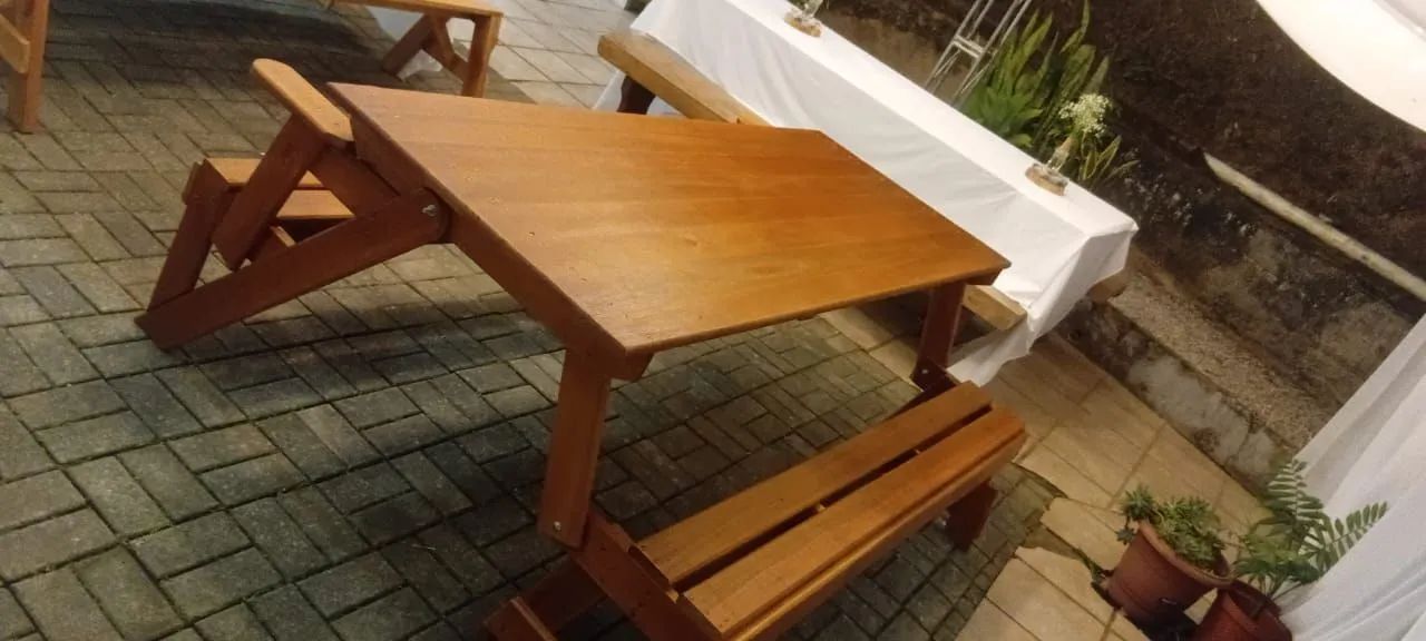 Mesa de madeira para área externa - Foto 4