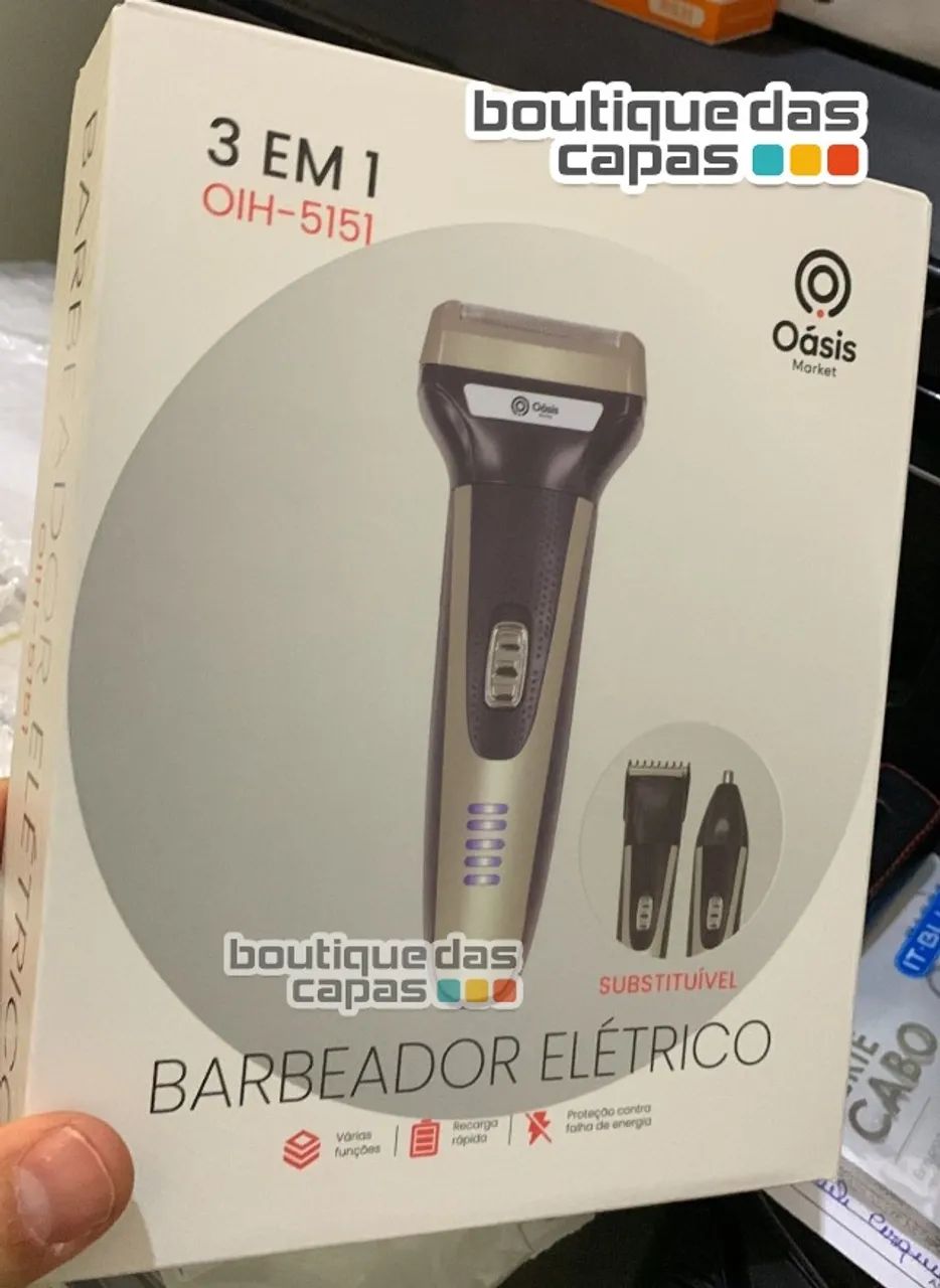 Barbeador Elétrico Recarregável 3 em 1 OIH-5151 BARBA CABELO NARIZ - Foto 3