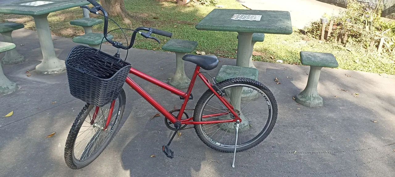 Bicicleta vermelha com cesta