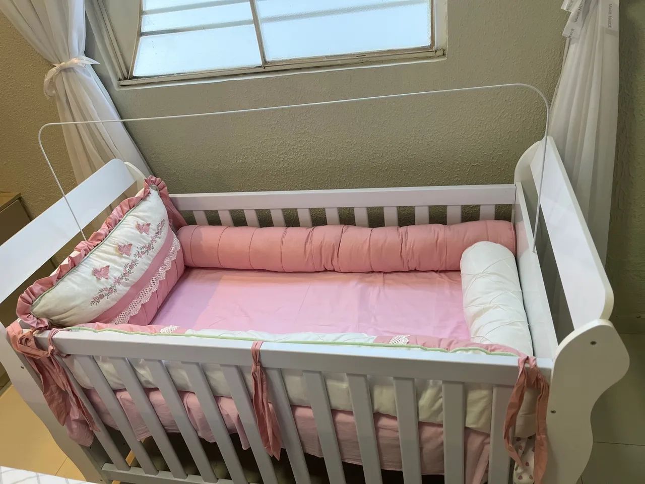 Berço Americano Bebê Vira Cama Miralle Branco - Foto 4