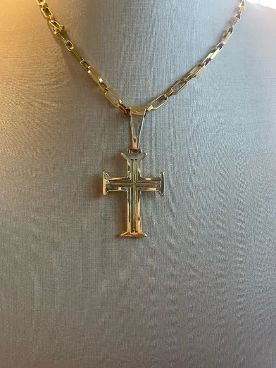 PINGENTE CRUZ EM OURO 18K - Foto 3
