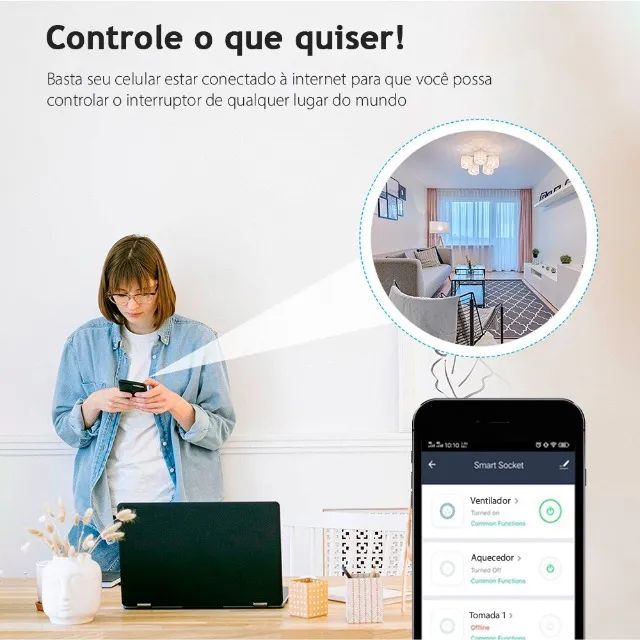 Tomada Inteligente Smart Wifi Google Home Alexa Tuya - Foto 4