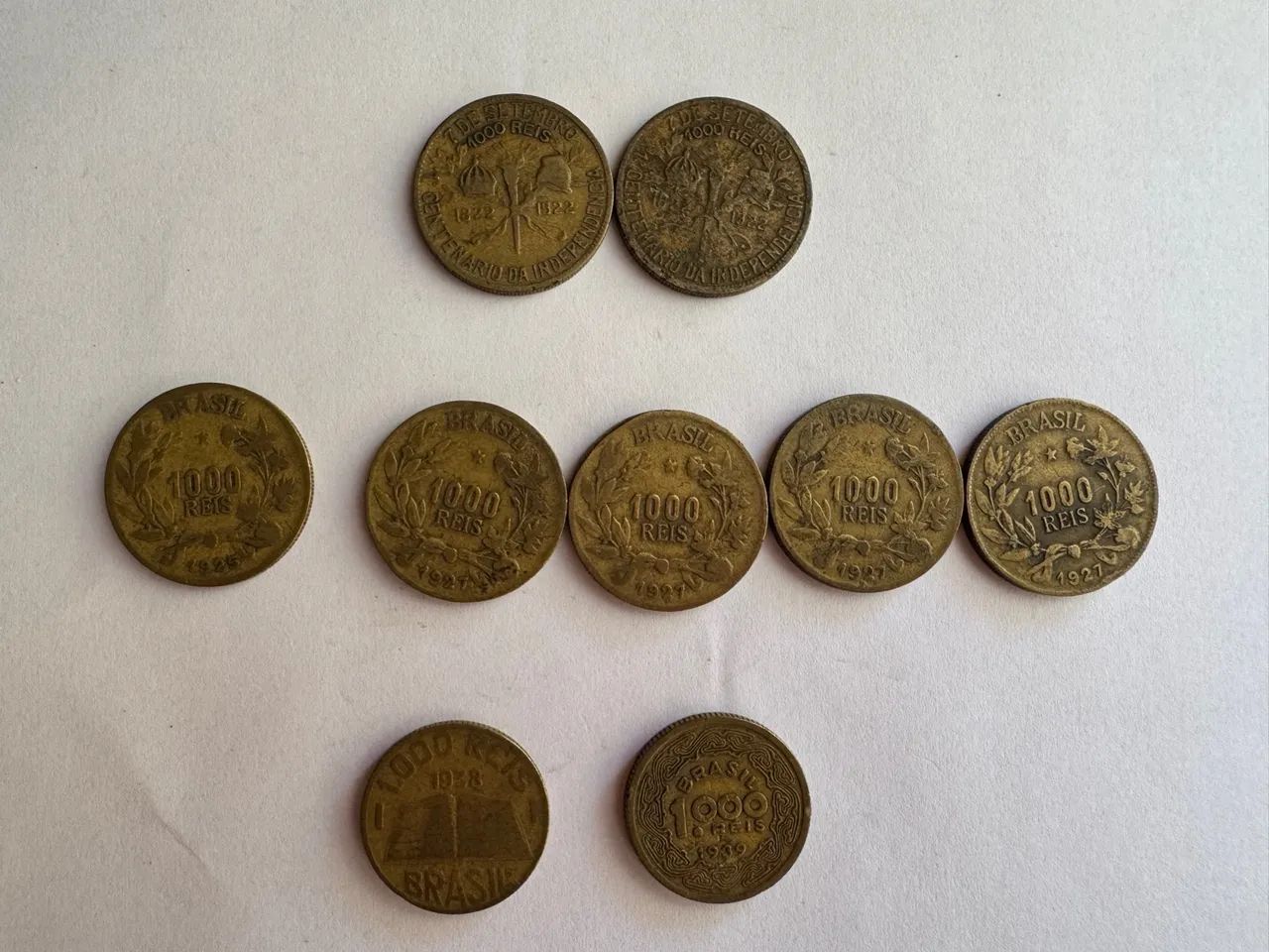 Lote 9 moedas antigas de 1000 réis - Foto 2