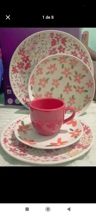 Jogo de Chá com Flores - Novo!