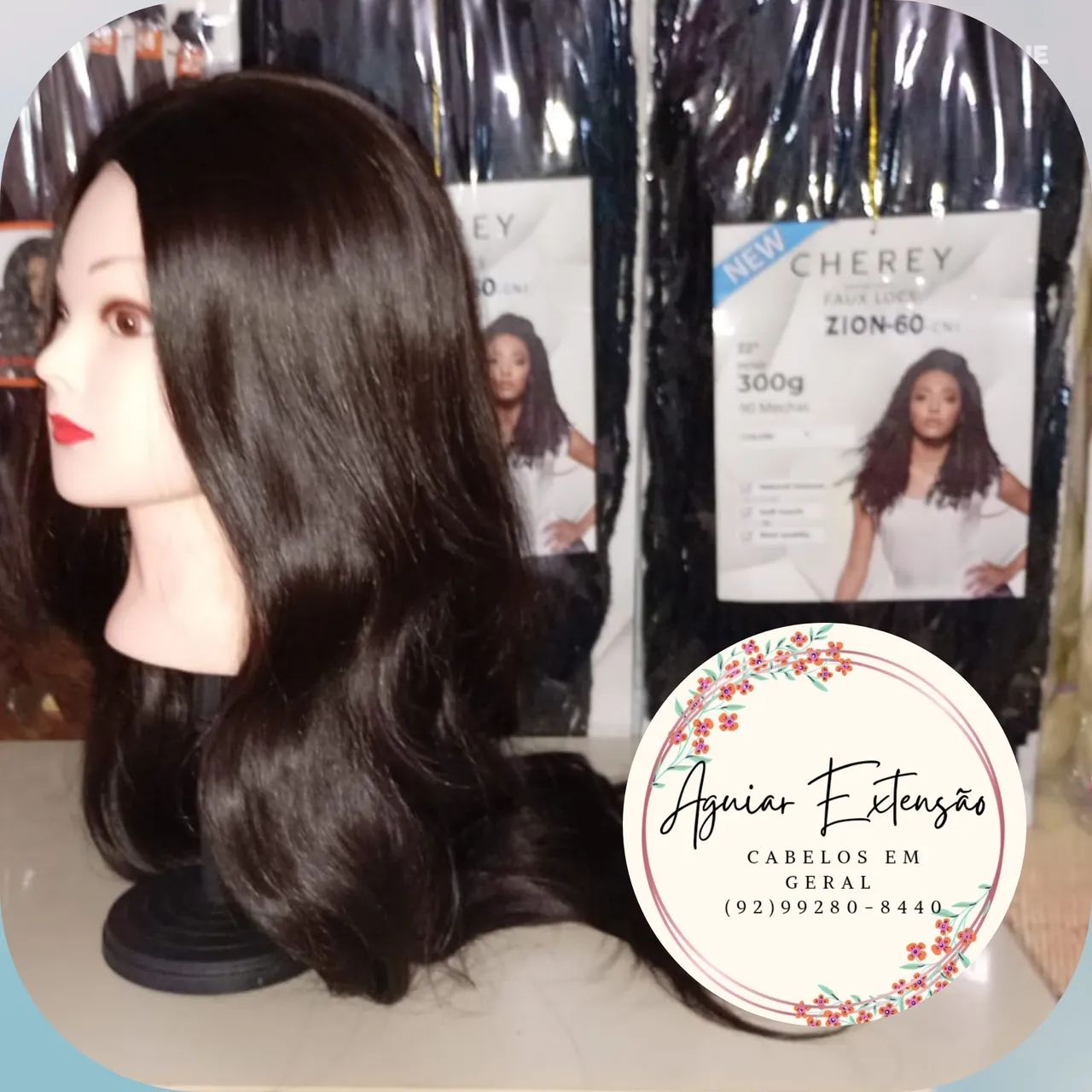 Peruca Wig Castanho 70 cm - Foto 3