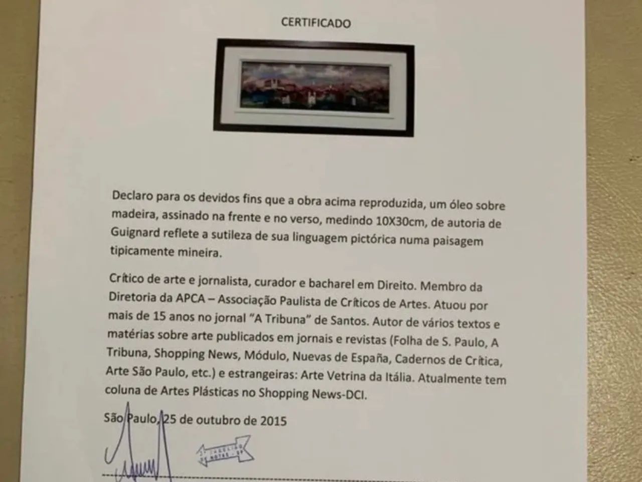 Guignard com documento 10x30 cm  - Foto 4