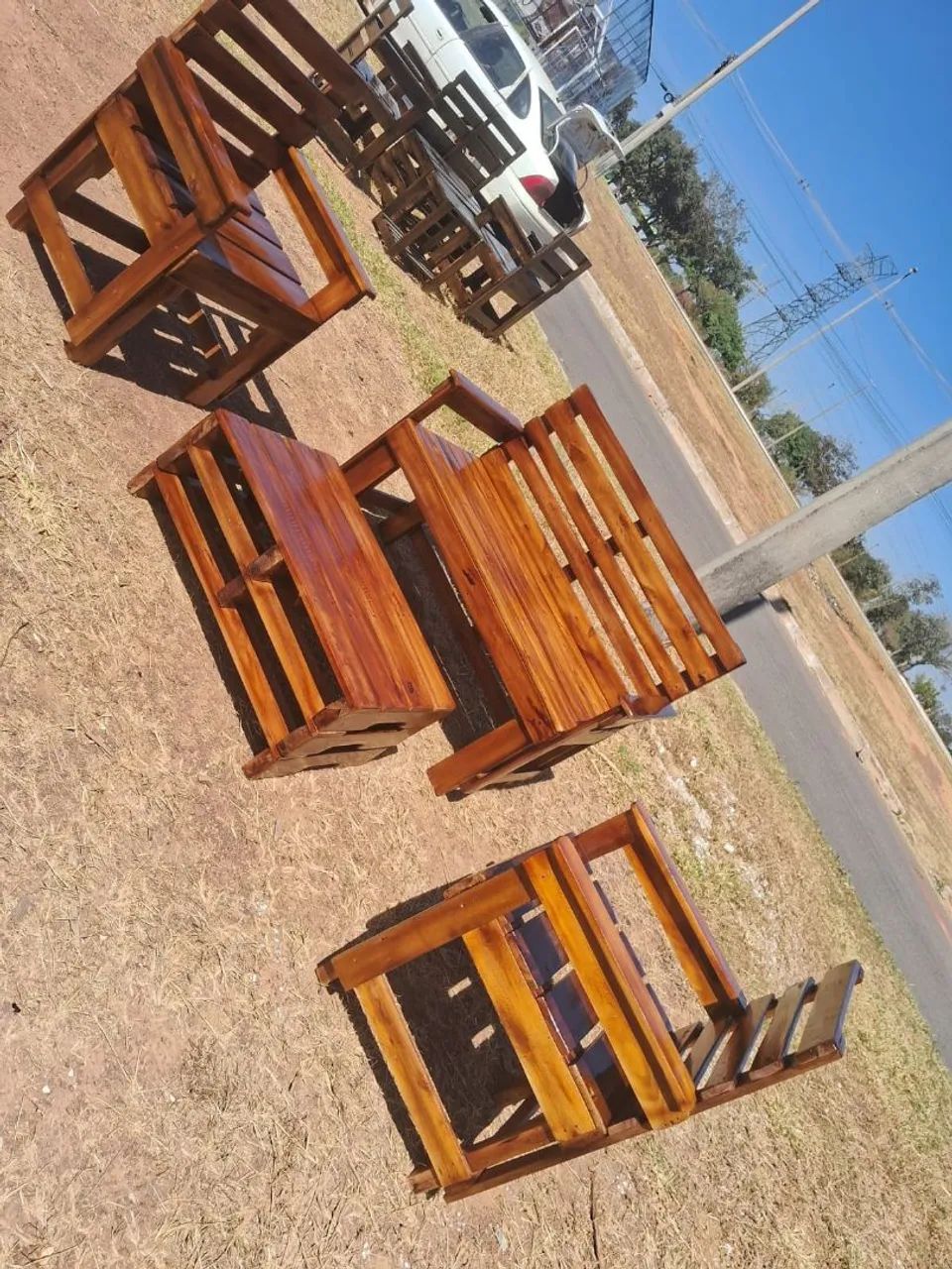 Jogo de bancos em paletes - Foto 2
