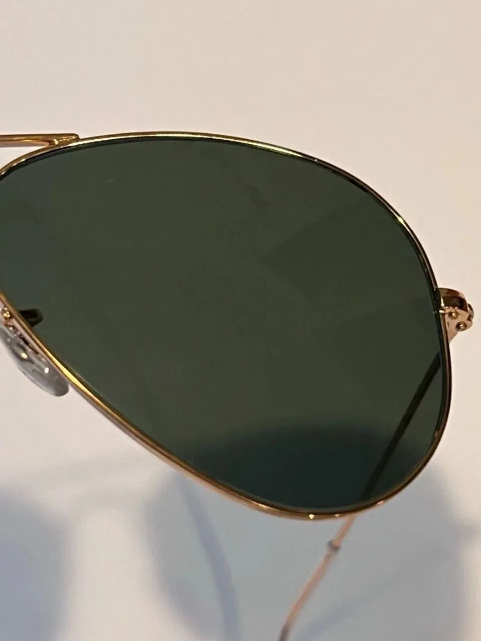 Ray ban oculos de sol aviador clássico g15 verde com dourado - Foto 4